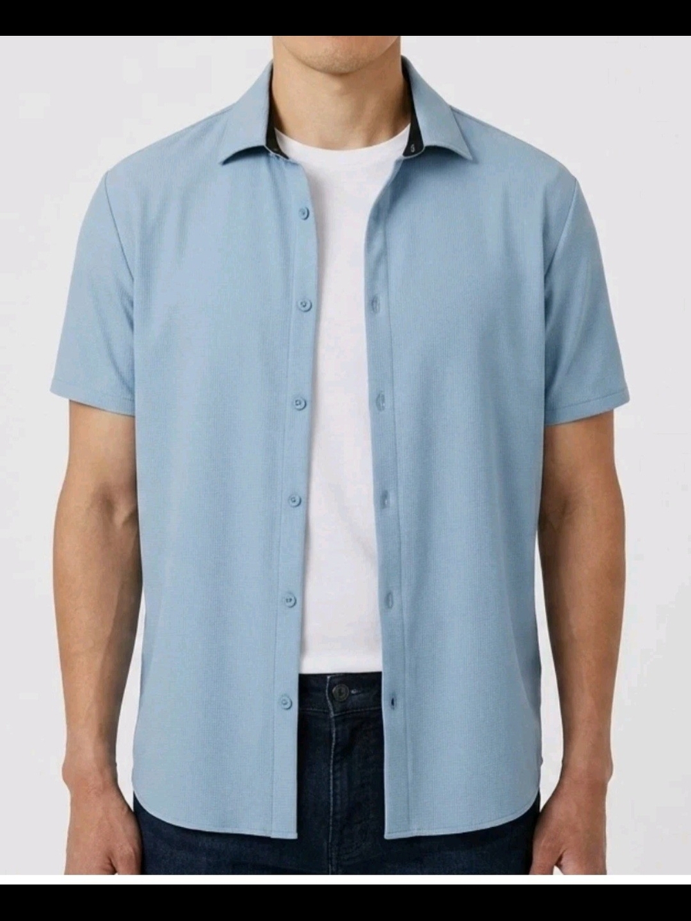 Kenneth Cole Men's Short Sleeve Slim Fit Stretch Woven Shirts- Size XL